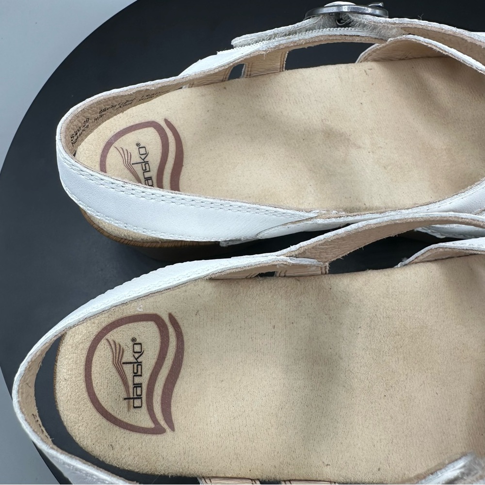 Dansko Season White Full Grain Heeled Sandals Women 39 - Picture 10 of 10